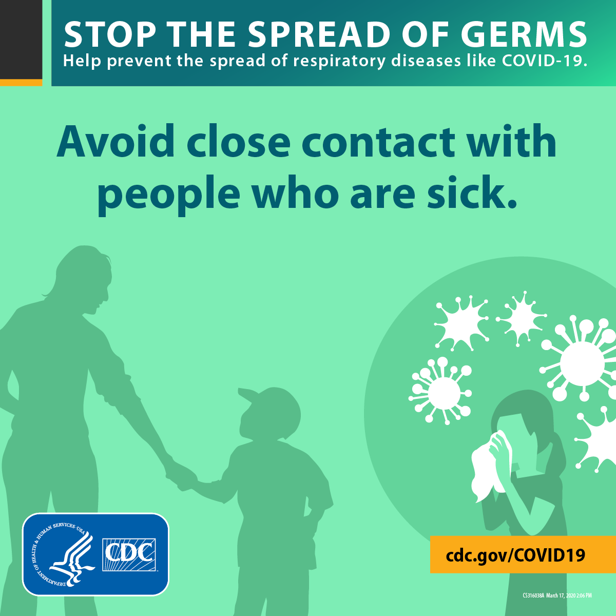 avoid close contact with people who are sick